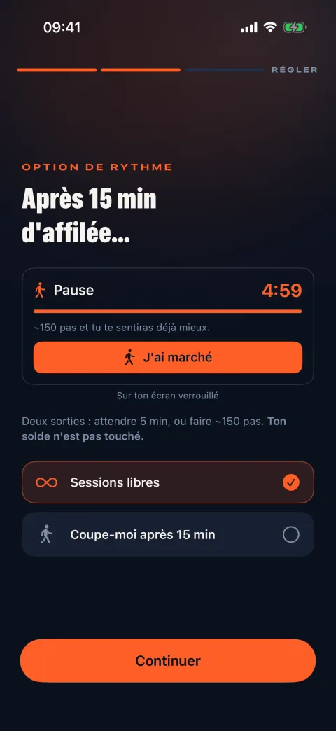 Réglage de la pause dans Tempo